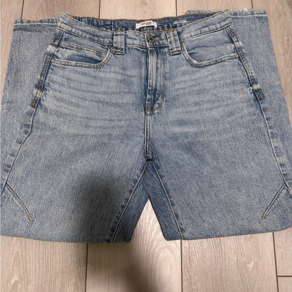 Kensie jeans high rise barrel- Light Blue
